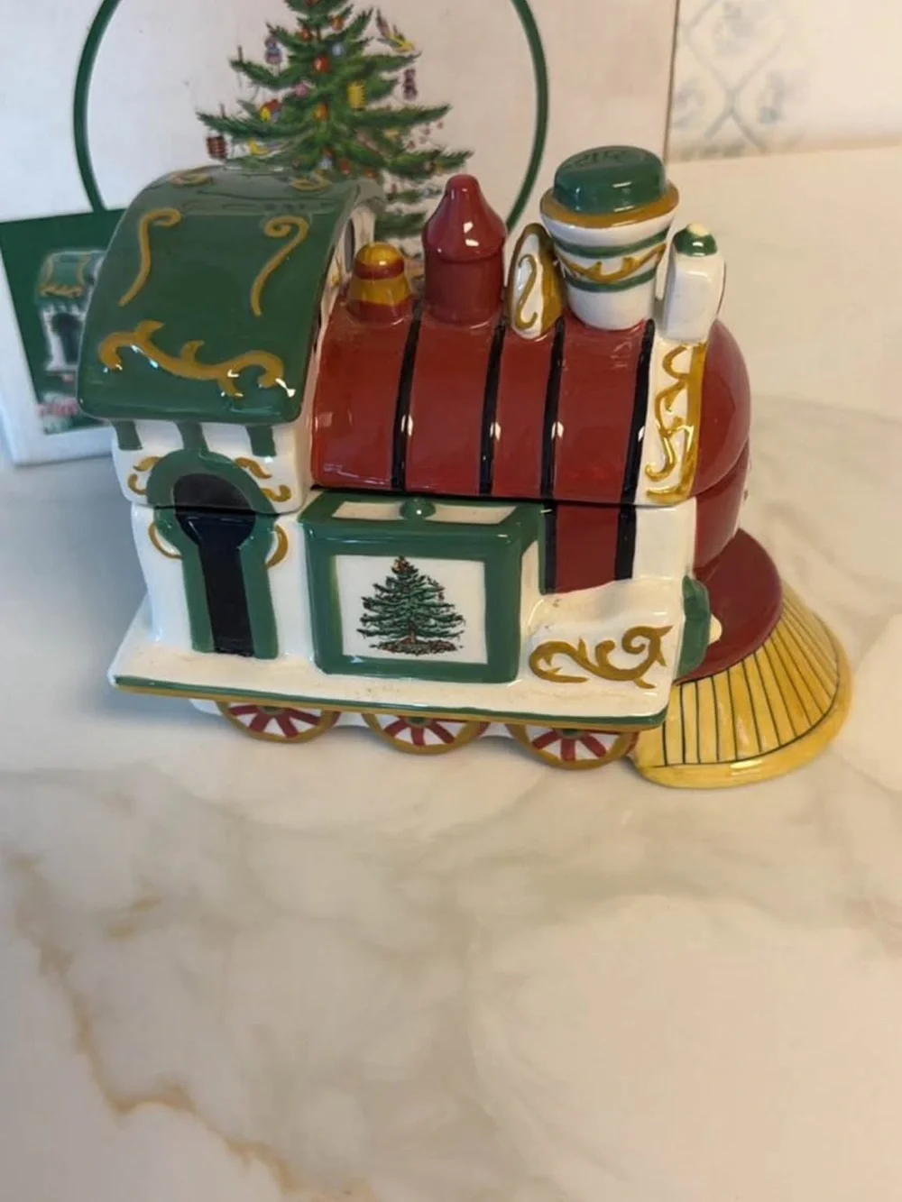 Spode Holiday Train Ceramic Candy Dish
